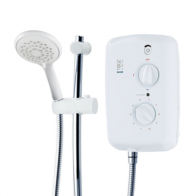 Triton - T80z Slimline 9.5 kw Electric Shower - White-Chrome - SP8009ZSLM  additional Large Image