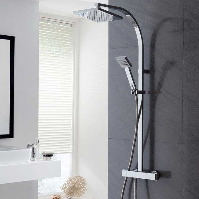 Triton Tees Thermostatic Bar Shower Mixer with Diverter & Kit - Chrome - UNTEBMDIV  additional Large Image