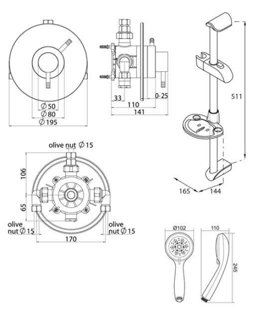 Triton Thames Built-In Shower Mixer & Kit | At Victorian Plumbing