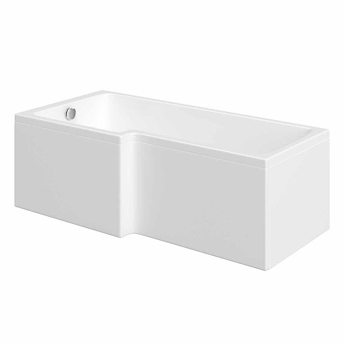 Trojan 1500 L Shaped Shower Bath with Screen + Front Panel Feature Large Image