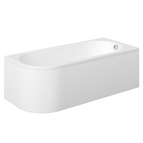 J-Shaped RH 1700x725mm Single Ended Bath + Curved Panel Large Image