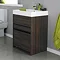 Tryst Floor Standing Cabinet and Vanity Basin - Walnut W600 x D480mm - FTR002 Large Image