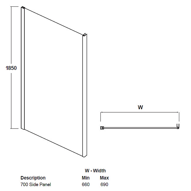 Toreno 1400 x 700mm Double Sliding Door Shower Enclosure without Tray