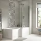 Toreno RH 1700 Square Shower Bath with Fixed Screen + Panel Large Image