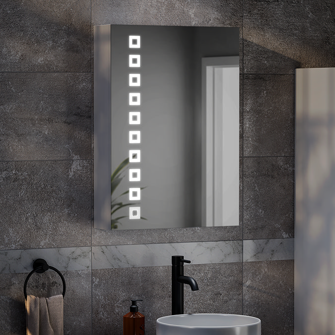 Toreno 500 x 700mm LED Illuminated Strip Mirror Cabinet with Motion Sensor