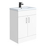 Turin 600 Basin Unit - High Gloss White with Matt Blue Mid Edged Basin Large Image
