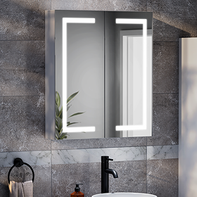 Toreno 600 x 700mm LED Illuminated 2-Door Mirror Cabinet with Motion Sensor