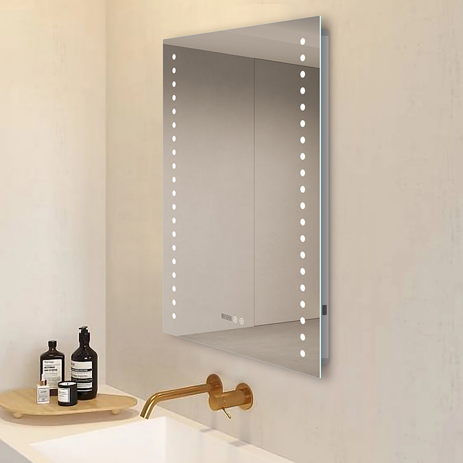 Toreno 600x800mm LED Bathroom Mirror incl. Digital Clock, Anti-Fog & Shaving Socket