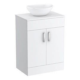 Turin 605mm Vanity Unit with Casca Counter Top Basin  Medium Image