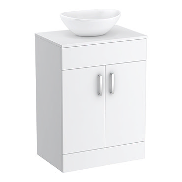 Turin 605mm Vanity Unit with Casca Counter Top Basin  Profile Large Image