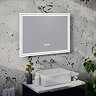 Toreno 700x500mm LED Illuminated Border Mirror with Anti-Fog, Dimmer, Digital Clock & Touch Sensor
