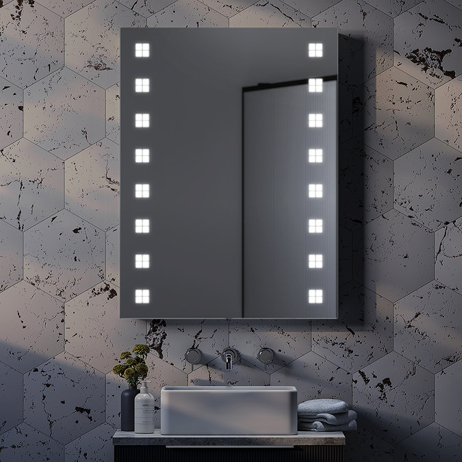 Toreno 800 x 600mm Portrait LED Illuminated Mirror with Motion Sensor, Anti-Fog and Shaving Socket