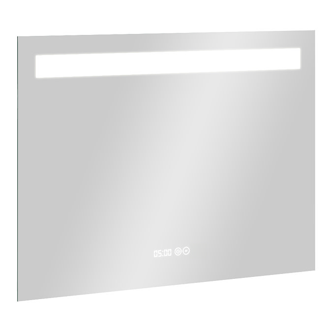 Toreno 800 x 600mm LED Illuminated Mirror with Anti-Fog, Digital Clock & Touch Sensor