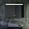 Toreno 800 x 600mm LED Illuminated Mirror with Anti-Fog, Digital Clock & Touch Sensor