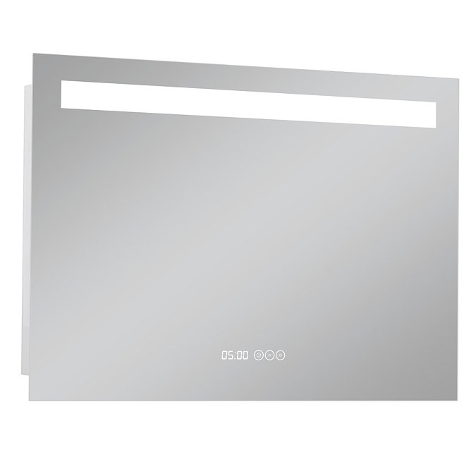 Turin 800x600mm LED Illuminated Mirror Inc. Anti-Fog, Digital Clock & Touch Sensor - MIR042 Large Im
