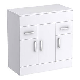 Toreno 805mm High Gloss White Worktop & Double Door Floor Standing Cabinet Medium Image