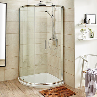 Turin 860 x 860mm Quadrant Shower Enclosure + Pearlstone Tray  Profile Large Image