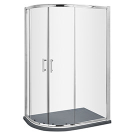 Turin 900 x 800 Offset Quadrant Shower Enclosure inc. Slate Effect Tray Medium Image