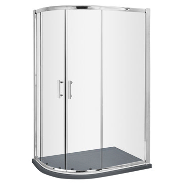 Turin 900 x 800 Offset Quadrant Shower Enclosure inc. Slate Effect Tray  Profile Large Image
