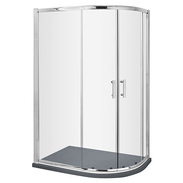 Turin 900 x 800 Offset Quadrant Shower Enclosure inc. Slate Effect Tray  Profile Large Image