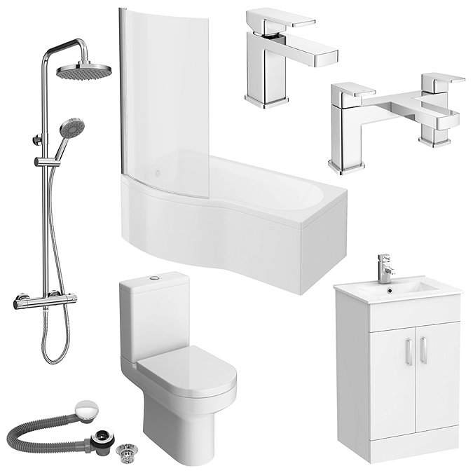 Toreno 500 B-Shaped Complete Modern Bathroom Package | Victorian ...