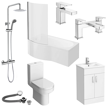 Toreno 500 B-Shaped Complete Modern Bathroom Package