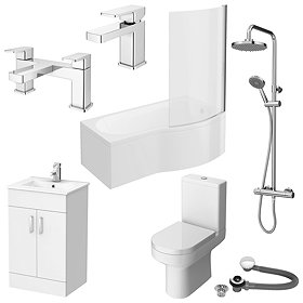 Toreno RH B-Shaped Complete Modern Bathroom Package Large Image