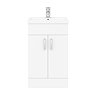 Toreno Basin Unit - 500mm Modern High Gloss White with Mid Edged Basin
