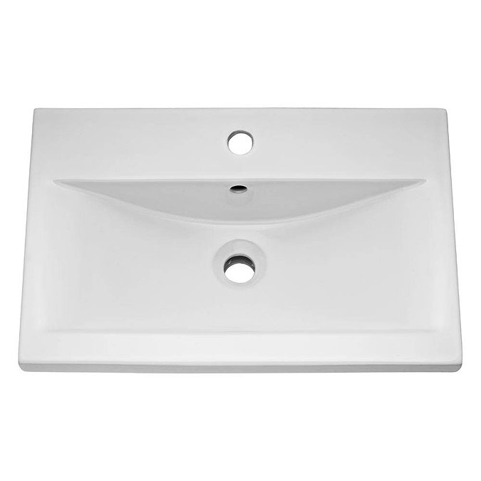 Turin Basin Unit - 500mm Modern High Gloss White with Mid Edged Basin  Feature Large Image