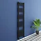 Turin Black Curved W500 x H1800mm Heated Towel Rail Large Image