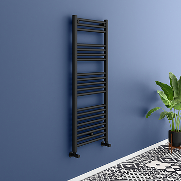 Toreno Black W500 x H1200mm Heated Towel Rail