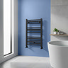 Toreno Heated Towel Rail – Matt Black – 500 x 800mm – Straight Bars