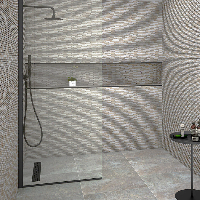 Turin Brown Stone Mosaic Tile Sheet - 290 x 325mm