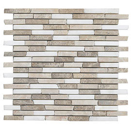 Turin Brown Stone Mosaic Tile Sheet - 290 x 325mm Medium Image