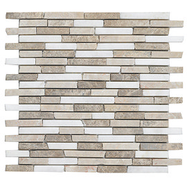 Turin Brown Stone Mosaic Tile Sheet - 290 x 325mm Large Image