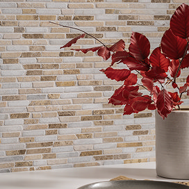 Turin Brown Stone Mosaic Tile Sheet - 290 x 325mm