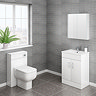 Toreno Cloakroom Suite inc. Pro 600 Toilet (White Gloss) Newest Large Image