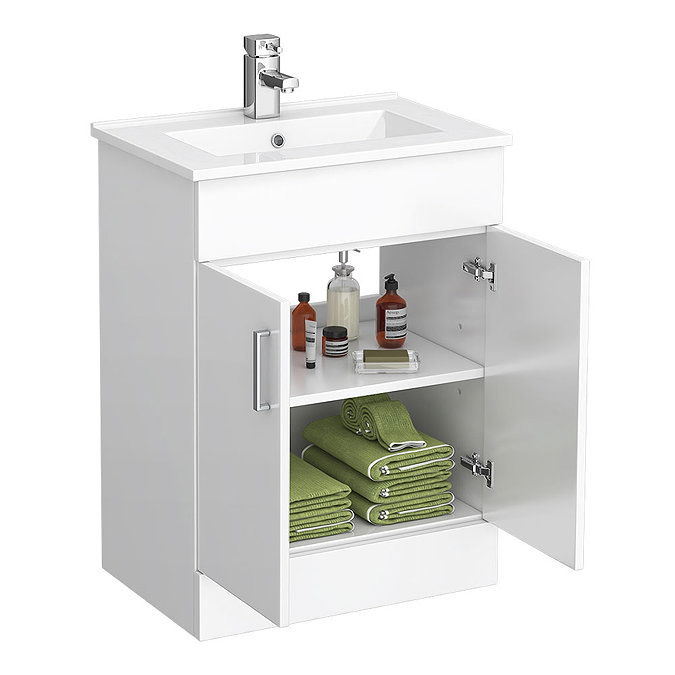 Turin Cloakroom Suite Inc. Pro 600 Toilet (White Gloss)  Standard Large Image