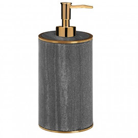 Turin Grey Marble Brass Effect Lotion/Soap Dispenser Medium Image