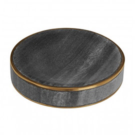 Turin Grey Marble Brass Effect Soap Dish Medium Image