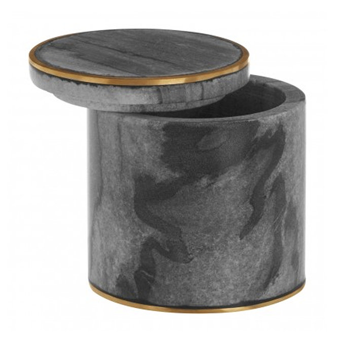 Turin Grey Marble Brass Effect Storage Pot  Profile Large Image