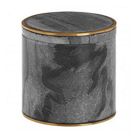 Turin Grey Marble Brass Effect Storage Pot Medium Image