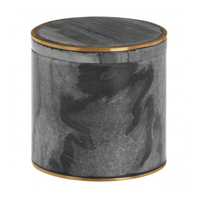 Turin Grey Marble Brass Effect Storage Pot Large Image