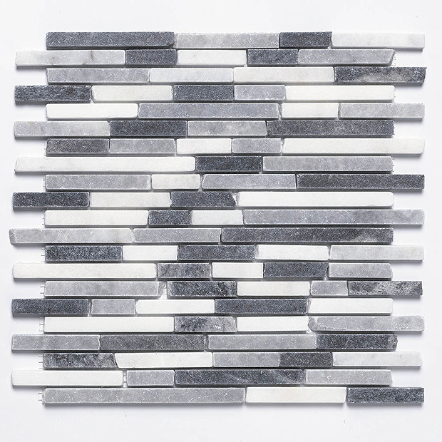 Turin Grey Stone Mosaic Tile Sheet - 290 x 325mm  Profile Large Image