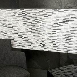 Turin Grey Stone Mosaic Tile Sheet - 290 x 325mm Medium Image