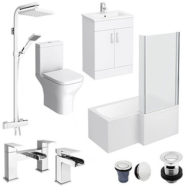 Turin L-Shaped 1500 Complete Bathroom Package  Profile Large Image