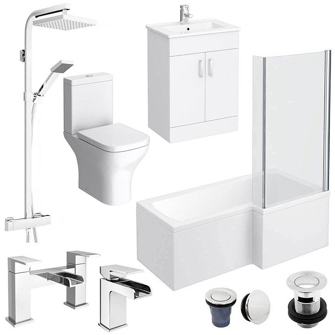 Turin L-Shaped 1600 Complete Bathroom Package Large Image