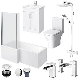 Toreno LH L-Shaped 1600 Complete Bathroom Package Large Image
