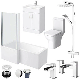 Toreno L-Shaped 1700 Complete Bathroom Package Left Hand Option
