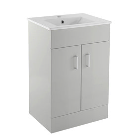 Turin Light Grey 500mm Modern Vanity Unit Large Image